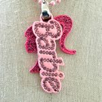 Mattel Barbie Pink Rhinestone Pendant Necklace Photo 1