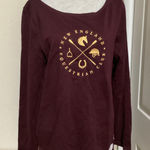 Talbots  Womens Burgundy Long Sleeve Equestrian Club Graphic T Shirt Size M Photo 0