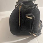 Street Level  Suede Crocodile embossed black leather crossbody bag Photo 4