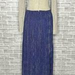 Lane Bryant Vintage 70s Tall Shop glam blue silver sparkle maxi dress 12 TALL Photo 2