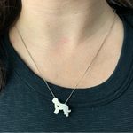 Golden doodle Charm Necklace Cut Out Heart 925 Sterling Silver 18” Photo 3