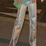 ZARA NWT  The Boy Boy Fit Silver Relaxed Fit Straight Leg Mid Waist Jeans Photo 1