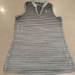 Nike  Golf Womens Dri-Fit Sleeveless Striped Polo Shirt Size S Gray Photo 0