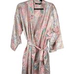Ralph Lauren Lauren Silky Pink Paisley Robe Women's Size Large Photo 0