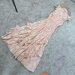 Rebecca Taylor Silk Blend High-Smocked Floral Fil Coupé Midi Dress Blush Pink 2 Photo 5