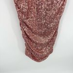 Hello Molly  Replay Button Pink Sequin Cowl Neck Bodycon Mini Dress Size 6 Photo 3