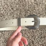 Boutique Cream Silver Western Belt Buckle  Photo 0