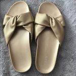 J.Crew EUC Women’s Gold Criss Cross Slide Sandals Size 10 Photo 0