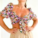 Missguided Misguided Front Tied Floral Crop Top Photo 0