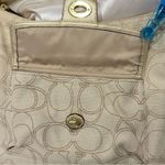 Coach Signature Penelope Purse Linen Leather Crossbody Shoulder Bag Cream Gold Photo 7