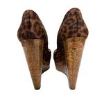 Christian Louboutin coroclic peep toe pony hair animal print wedges size 38 Photo 4