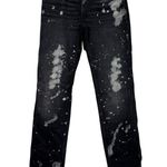 ZARA The Bleached Mid Rise Slim Straight Leg Denim Jean 6 Black White #3924 Photo 11