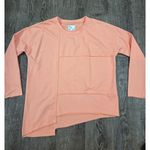 Livin' for the Weekend Coral Peach Women's Small Asymmetrical Crewneck Shirt Photo 0