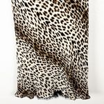 Tadashi 100% Silk Leopard Print Open Back Ruched Waist Lace Detail Dress Size 12 Photo 8