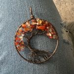 Boutique Natural stone crystal Carnelian necklace Handmade Copper Life Tree Pendant Photo 1