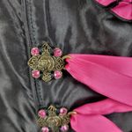 Landhaus Dress Size M Black Pink Rhinestone Rose Oktoberfest‎ Dirndl Corset Size M Photo 10