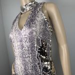 Fab'rik Bodycon Sequins Snakeskin Mini Dress Sz S Cocktail Party Club Sexy Date Purple Photo 4