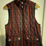 Charter Club Quilted size small black and red plaid vest. Wear for your Christmas card photos Photo 1