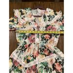 For Love & Lemons  Bailey Floral Asymmetrical long sleeve ruffle mini Dress S Photo 8