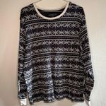 Burt's Bees Snowflake Holiday Pajama Top Size XL Gray Photo 0