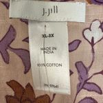 J.Jill Contrasting Floral Printed Ruana Kimono Pale Gem Decorative Vine XL Photo 7