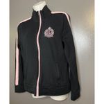 Ralph Lauren Lauren  Jacket Womens Small Black Pink Full Zip Track Crest Athletic Photo 2