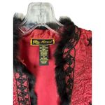 Mirasol Red and black Embroidered Stitched Jacket Faux fur trim Size M Size M Photo 2