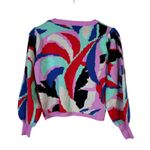 Farm Rio Abstract Balloon Sleeve Sweater Womens XS Multicolor Boho Colorful Photo 3