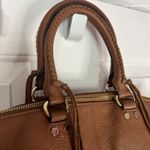 Rebecca Minkoff Micro Moto Satchel Bag Brown Pebble Leather Fringe Gold Zipper Photo 4