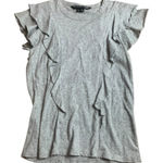Veronica Beard  jeans size XS extra small Heather Gray Ruffle Sleeve Tee short sl Photo 0
