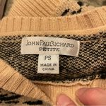 Cute leopard striped trim soft sweater old money mobwife flowy 90’s y2k look Tan Size undefined Photo 3