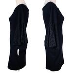 Bar III Dress M Anthracite Black Lace Bell Sleeves Back Zipper Stretch New Photo 4