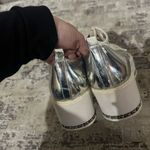 Karl Lagerfeld  Metallic Silver Bali Platform Shoes Size 8.5 US Photo 3