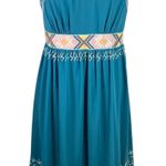 Sundance‎ Teal Blue Embroidered Sleeveless Boho Midi Dress Women's Size 2 Photo 0