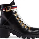 Gucci Leather Ankle Boots with Sylvie Web Size 35 Photo 0