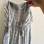 L*Space Riri Strapless Wide‑Leg Jumpsuit XS Gray White Stripe Smocked tie Photo 5