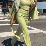 Show Me Your Mumu NEW NWT  Penny Lane Faux Leather Wrap Jacket Sage Green Photo 2