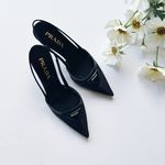 Prada  Women’s Mesh Slingback Pump Heels Black Nero Size 6 Photo 5
