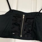 PINK - Victoria's Secret Pink‎ Victoria’s Secret Black Sequin Crop Tank Top Size Medium Photo 4