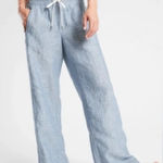 Athleta  Chambray Blue Cabo Linen Wide Leg Pants Womens Size 4 Photo 0
