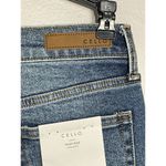 Cello  Jeans Sz 3 Womens High Rise Straight Leg Raw Split Hem Denim Jeans Photo 5