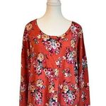 Garnet Hill  Merino Wool Floral Knit Blouse Top Sweater Size Large Photo 0