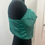 Satin Spaghetti Strap Party Crop Top Rave Cute Zip Back‎ Outfits Corset Size L Photo 4