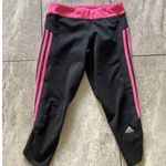 Adidas  Womens Climalite Black Pink Striped Athletic Capri Pants S Photo 0