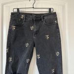 Driftwood | Giselle Embroidered Distressed High Rise Jeans Black Wash | Size 28 Photo 2