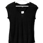 Sanctuary NWT  Linen Women's Alma Scoop Neck Short Sleeve Tee in Black Size XS Photo 2