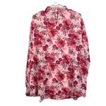 Torrid  Pink Floral Chiffon‎ Smocked High Mock Neck Long Sleeve Blouse Size 3X Photo 6
