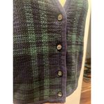Charter Club Vintage  Preppy Plaid Knit Vest L Green Navy Photo 4