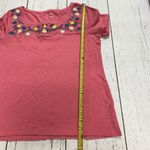 Talbots Top Womens Medium Embroidered Square Neckline Tee Photo 6