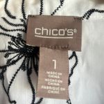 Chico's Chico’s white and black Floral‎ Hook and Eye button up jacket Womans size M Photo 1